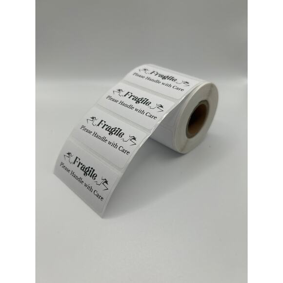 Set of 100 Handmade Fragile Handle with Care Stickers - Picture 2 of 4